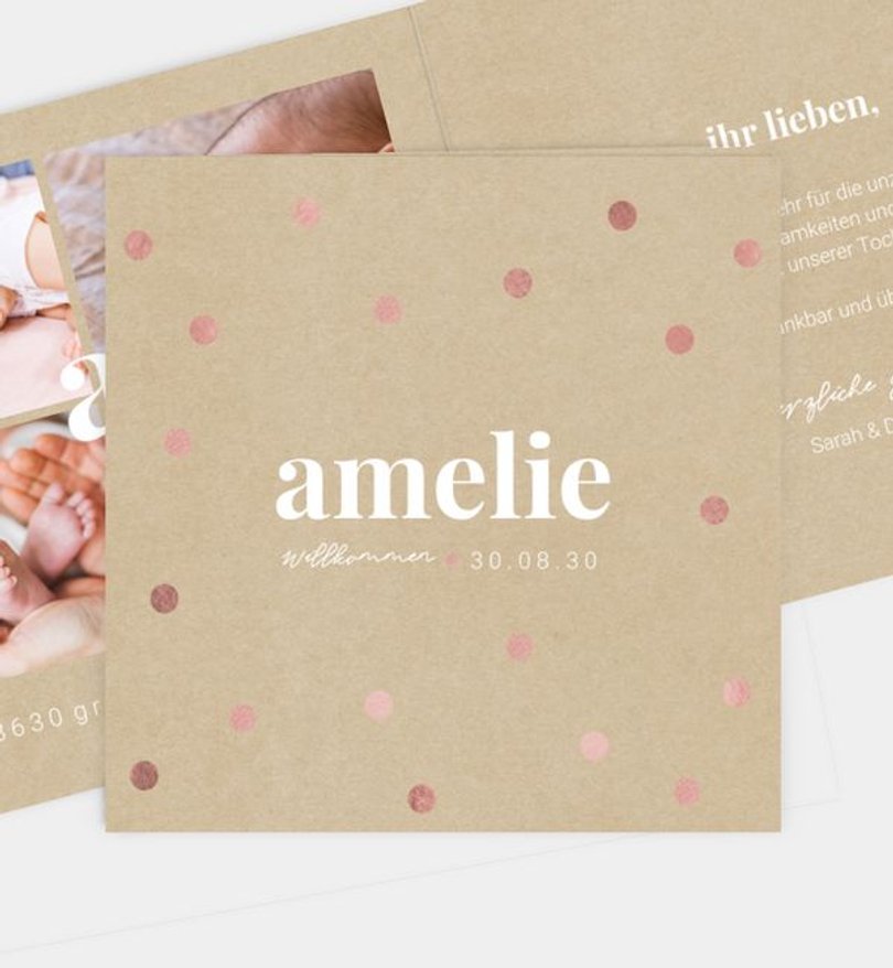 Geburtsanzeige Geburt Color Spots · Crafty