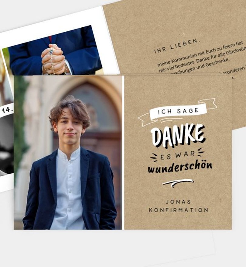 Dankeskarte Konfirmation Cool Letters