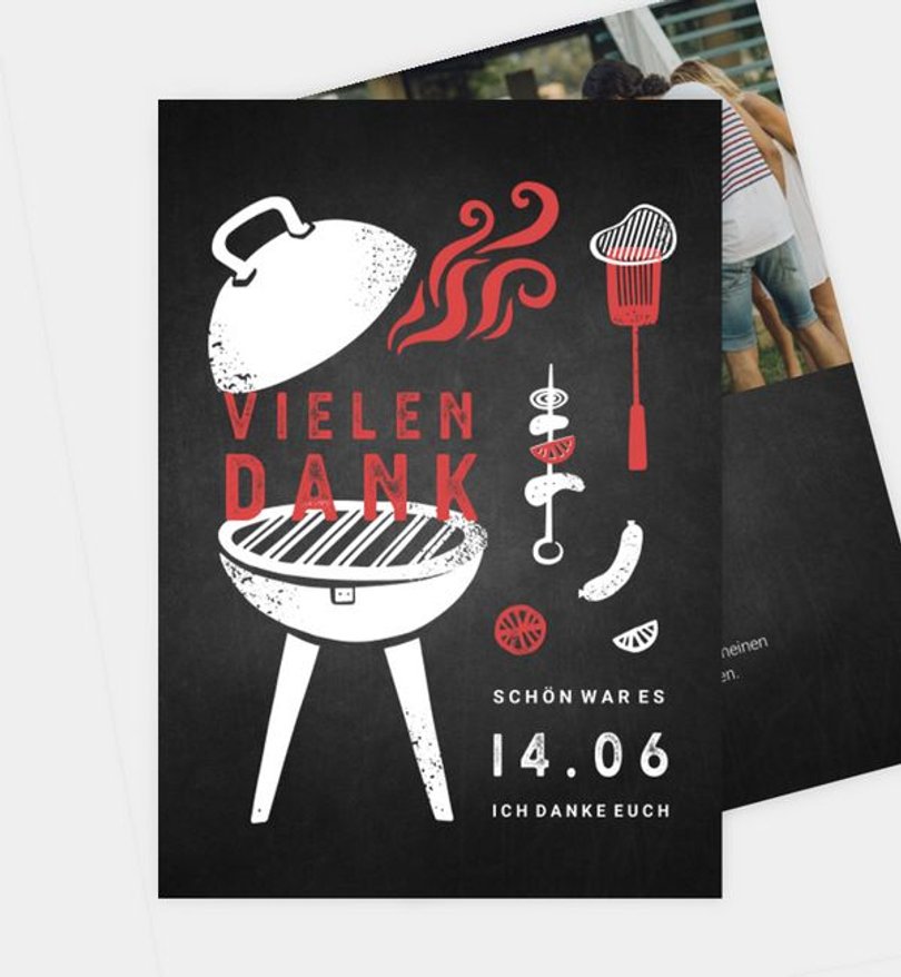 Dankeskarte Party BBQ Grillfest