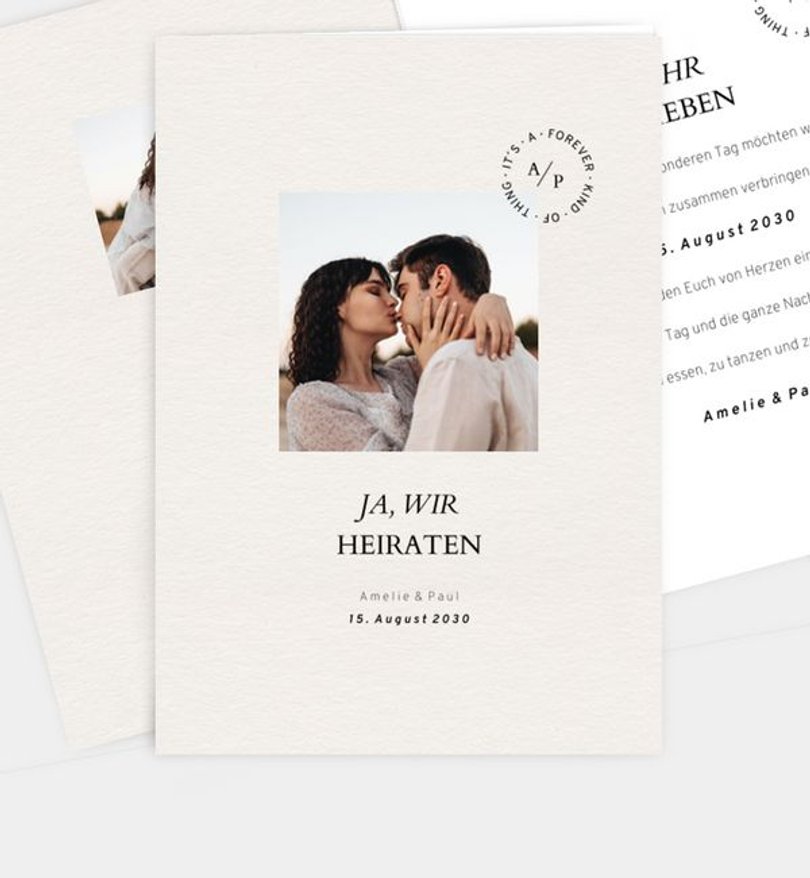 Einladungskarte Hochzeit Wedding square