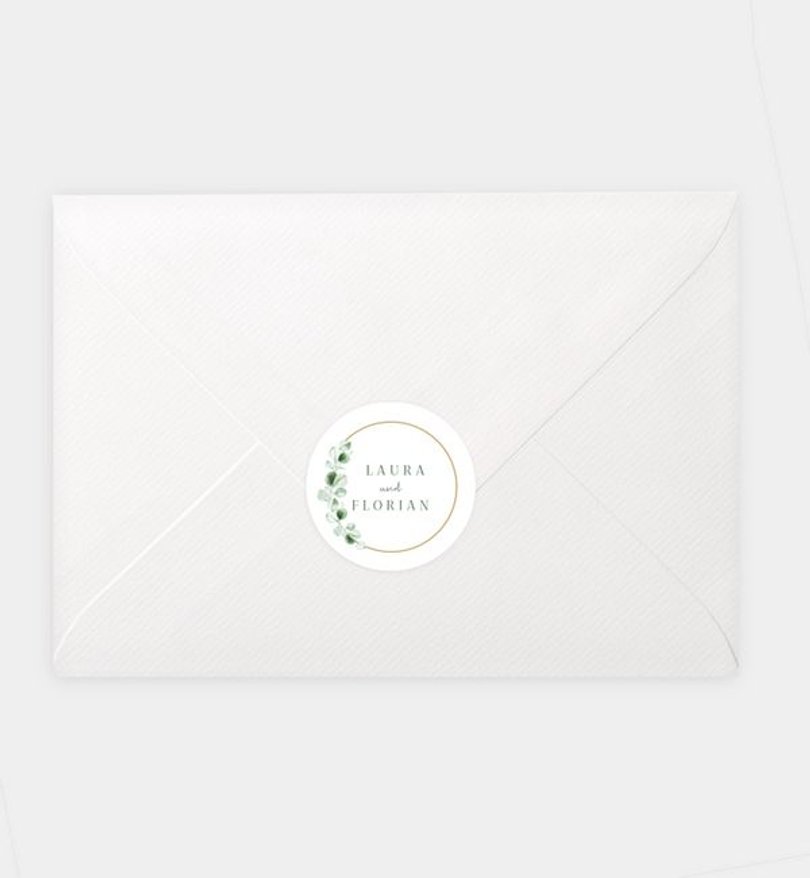 Siegelsticker Hochzeit Eucalipto