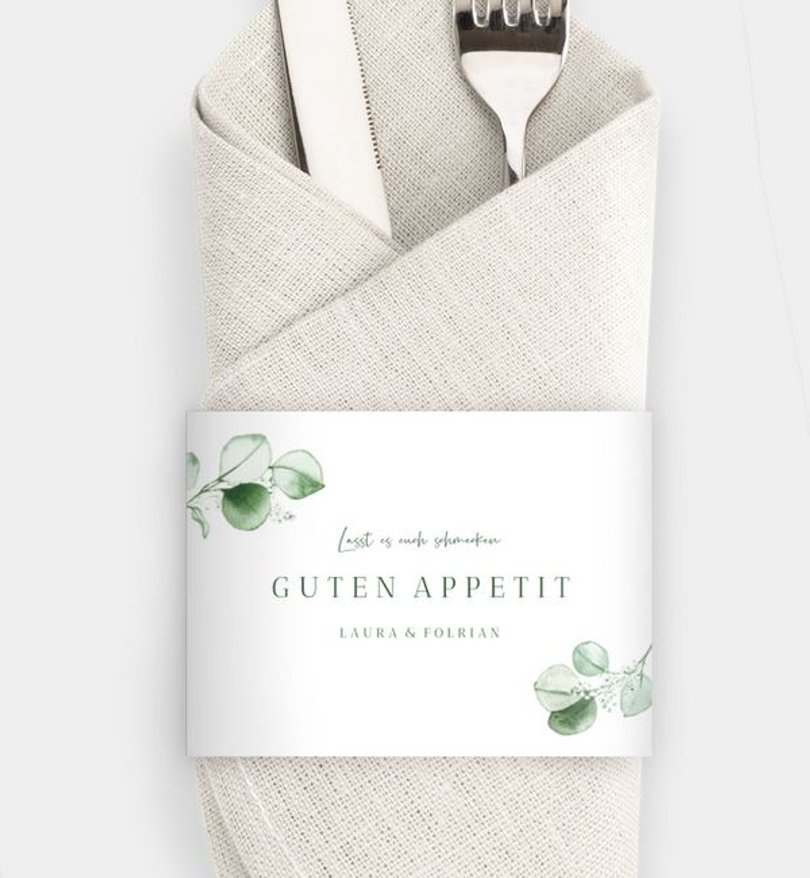 Besteck Servietten-Zubehör Hochzeit Eucalipto