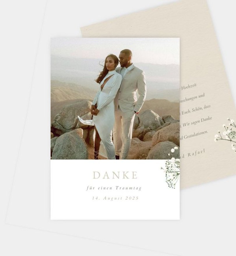 Dankeskarte Hochzeit Zarter Ausdruck