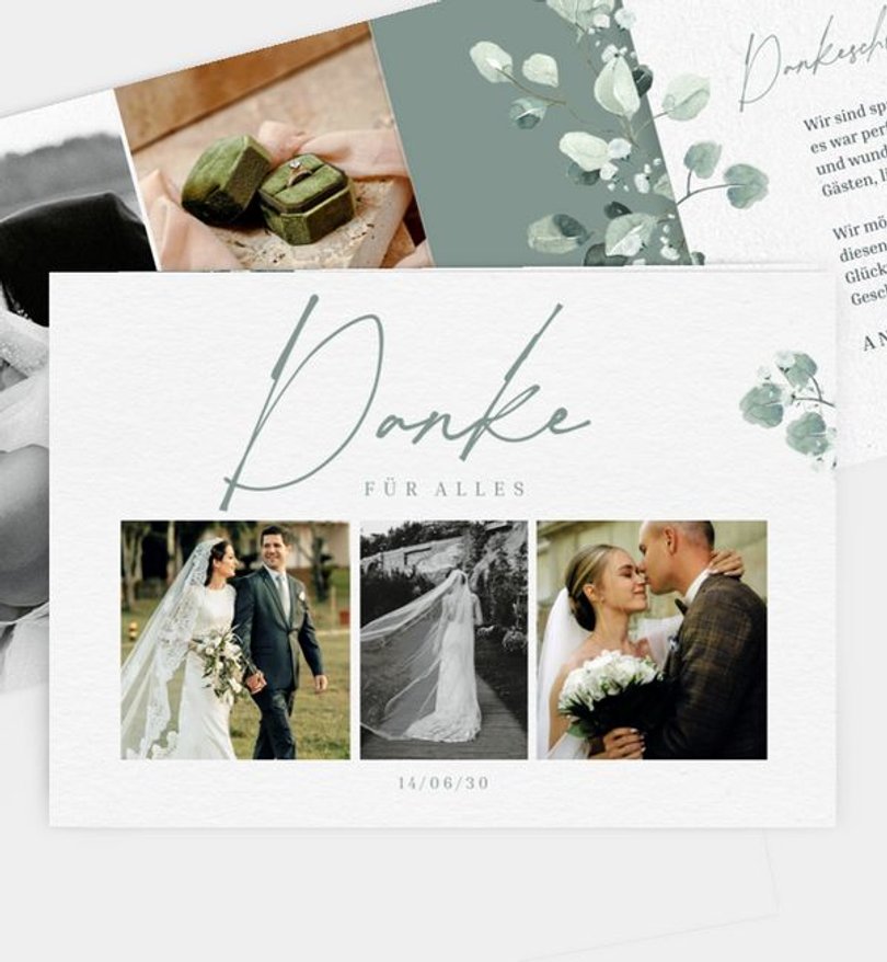 Dankeskarte Hochzeit Cinerea