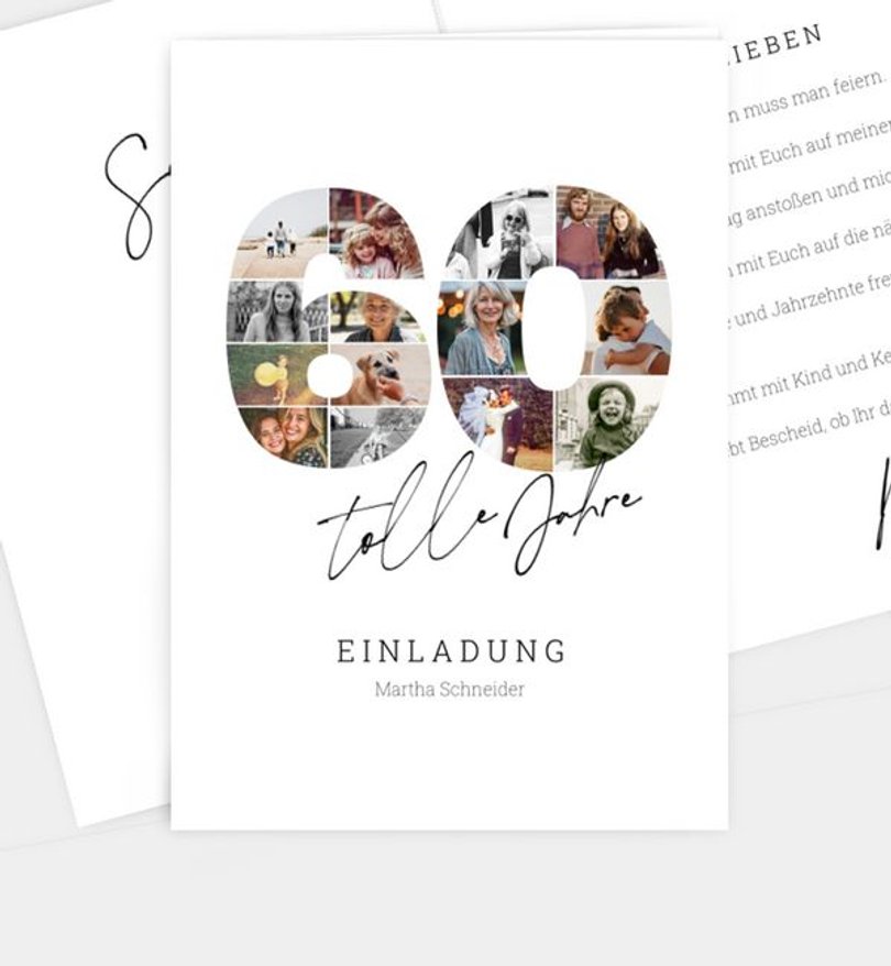 Einladungskarte Geburtstag Fotosammlung