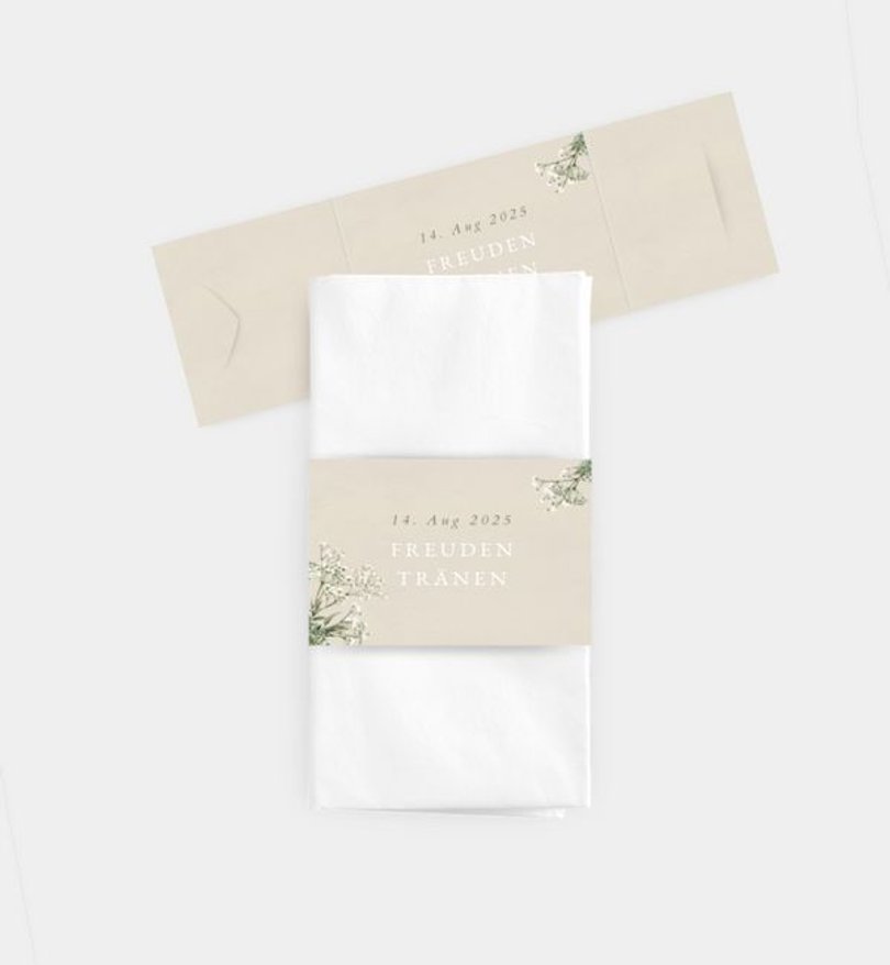 Taschentücher Banderole Hochzeit Zarter Ausdruck