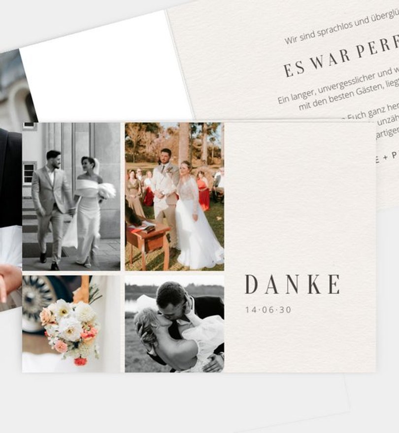 Dankeskarte Hochzeit Modern Style