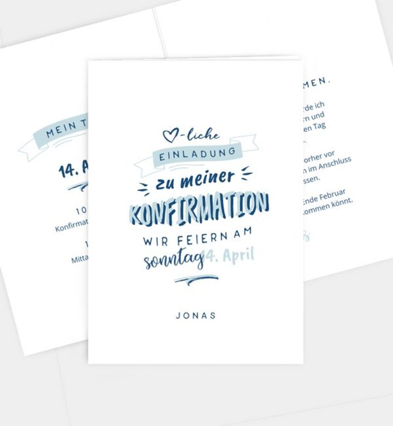 Einladungskarte Konfirmation Cool Letters