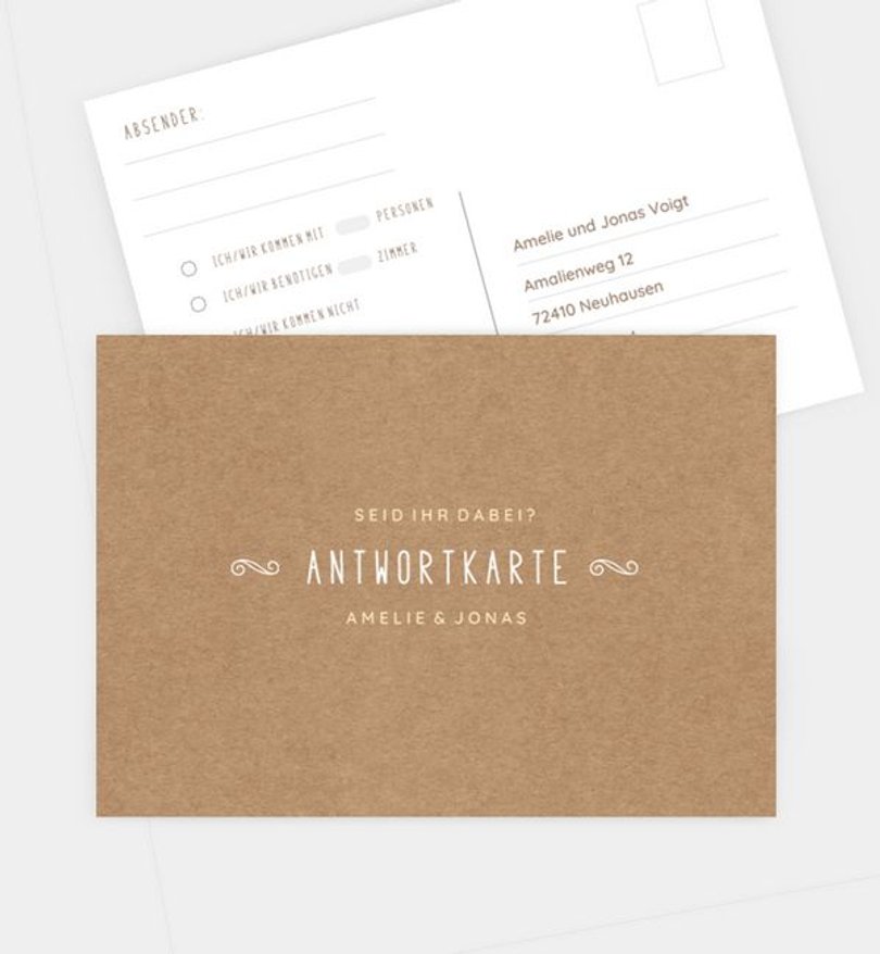 Antwortkarte Hochzeit Lovely Vintage