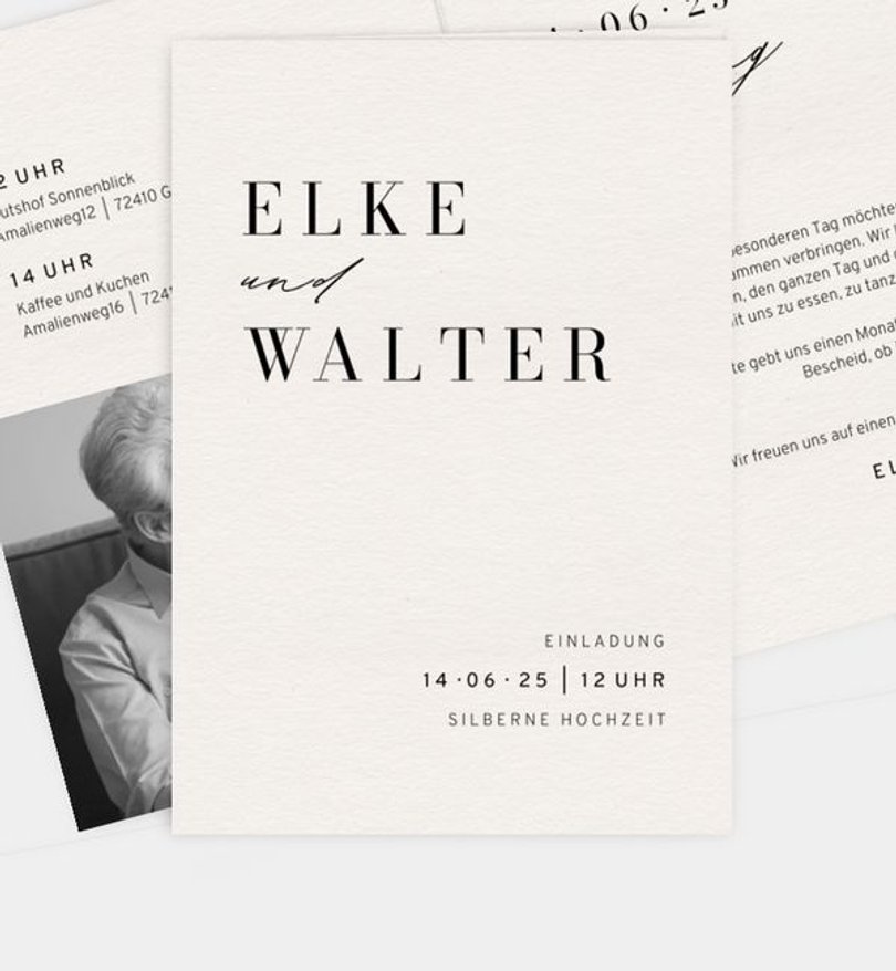 Einladungskarte Silberhochzeit Ease