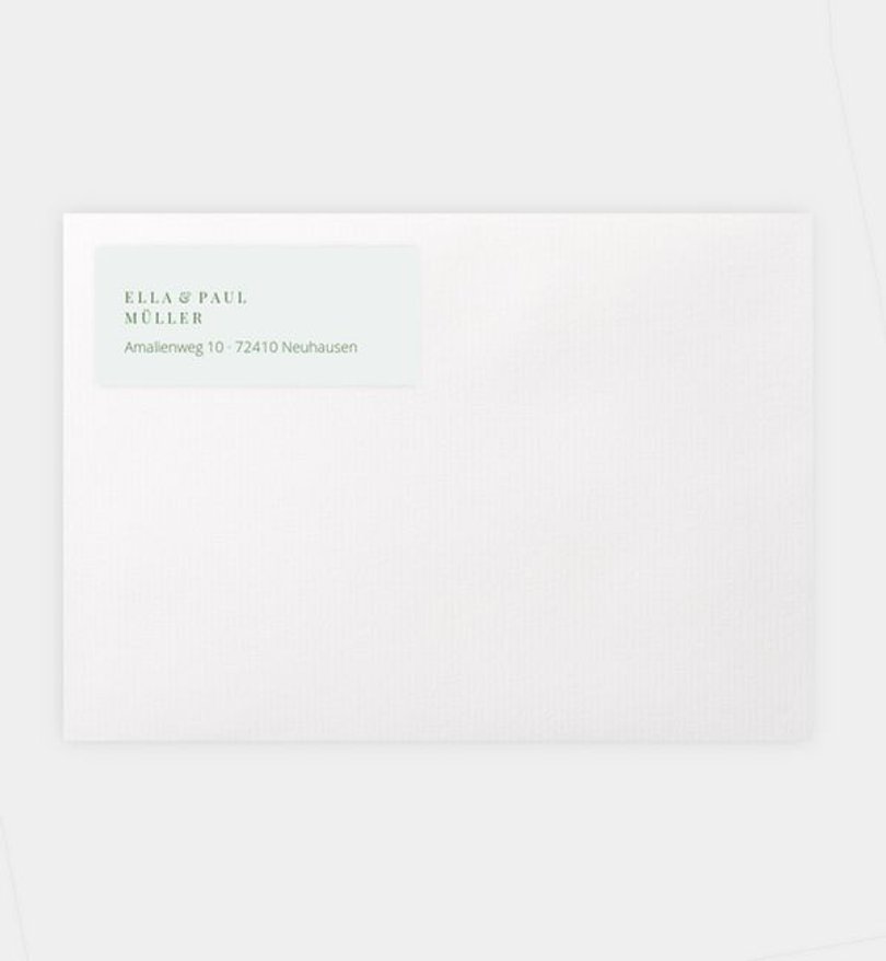Absenderaufkleber Silberhochzeit Green Romance