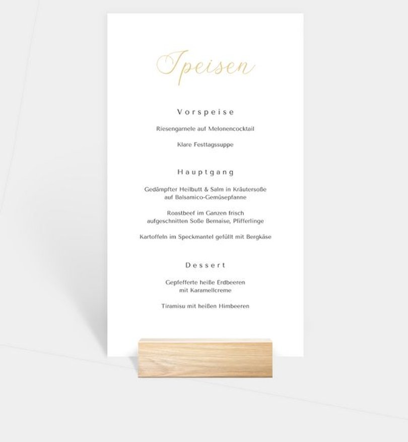 Menükarte Goldene Hochzeit Elegant photo
