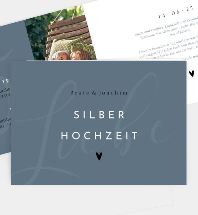 Einladungskarte Silberhochzeit Liebesbrief