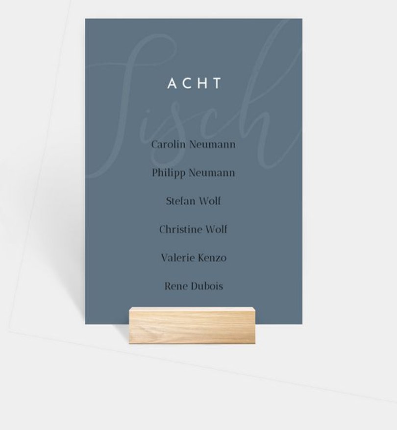 Gruppentischkarte Silberhochzeit Liebesbrief