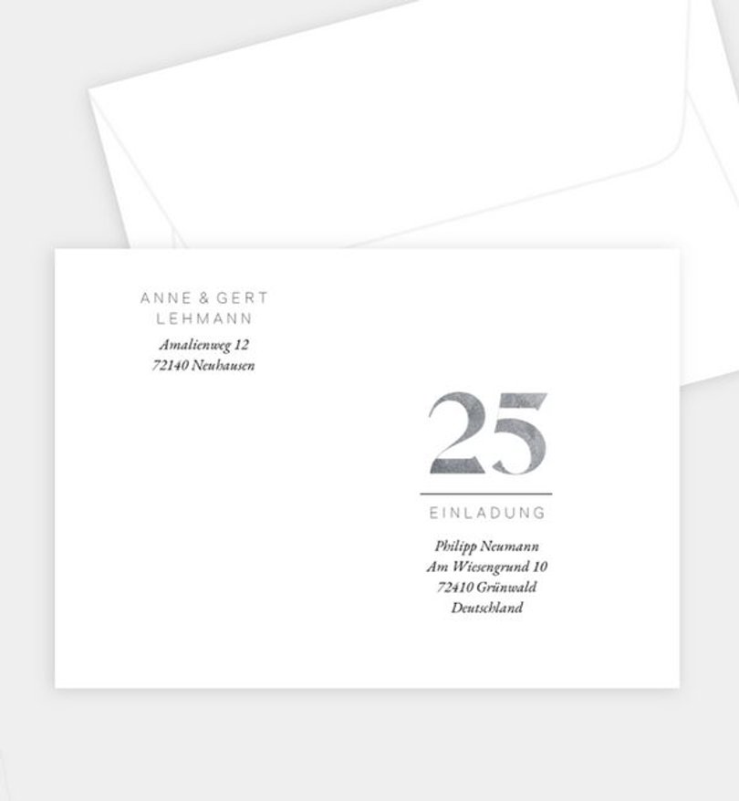 Briefumschlag Silberhochzeit Mix of Numbers
