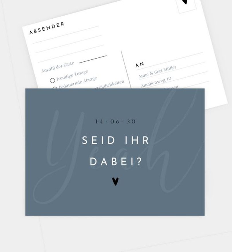 Antwortkarte Goldene Hochzeit Liebesbrief