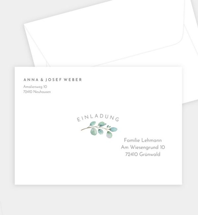 Briefumschlag Silberhochzeit Green Love