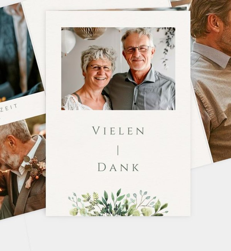 Dankeskarte Silberhochzeit Elegant Bouquet