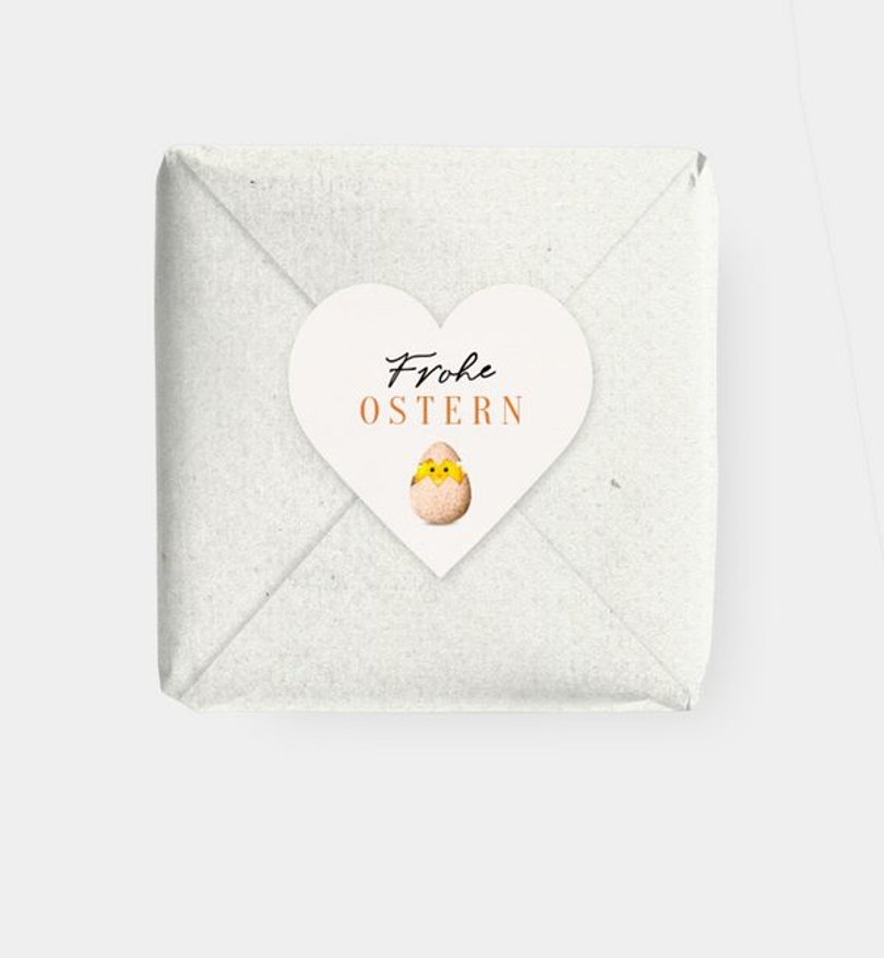 Geschenkaufkleber Ostern Küken im Ei