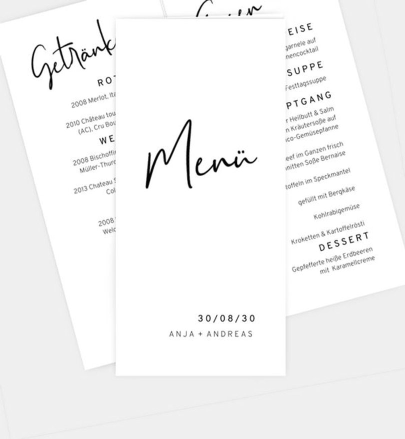 Menükarte Goldene Hochzeit Only Us