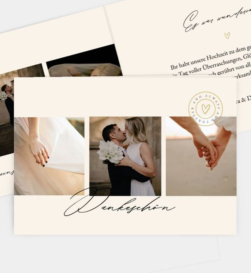 Dankeskarte Hochzeit Stempel