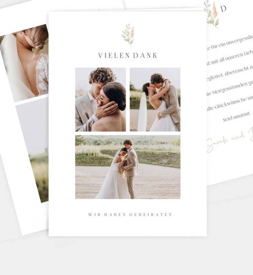 Dankeskarte Hochzeit Boho Frame
