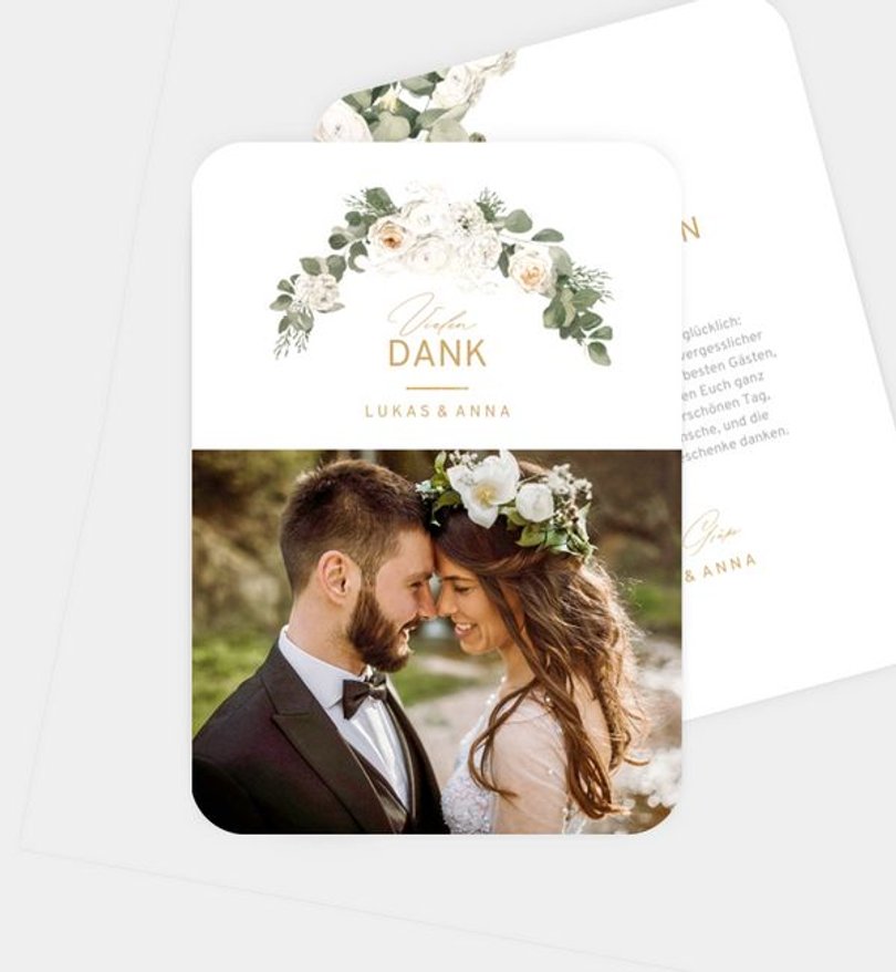 Dankeskarte Hochzeit Opulent Green