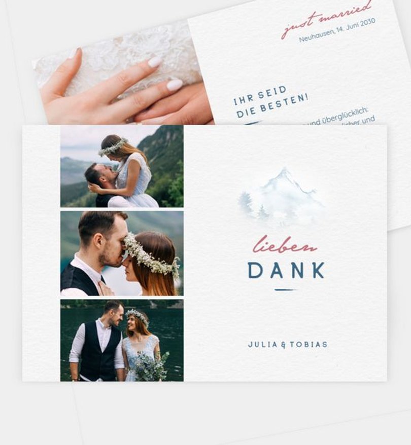 Dankeskarte Hochzeit Berge