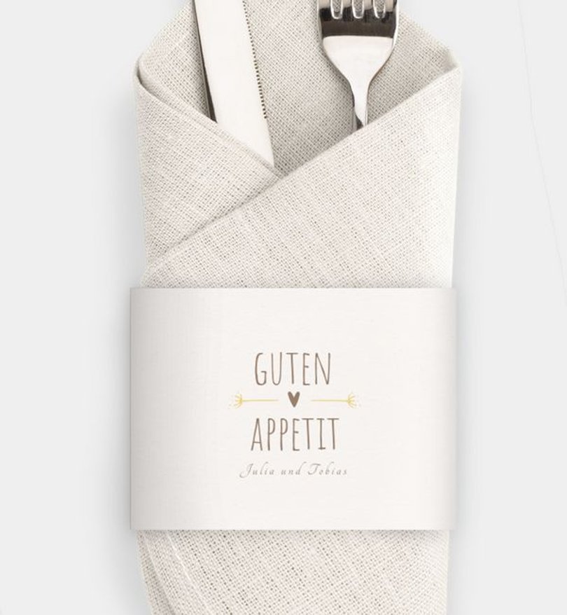 Besteck Servietten-Zubehör Hochzeit Vintage Love