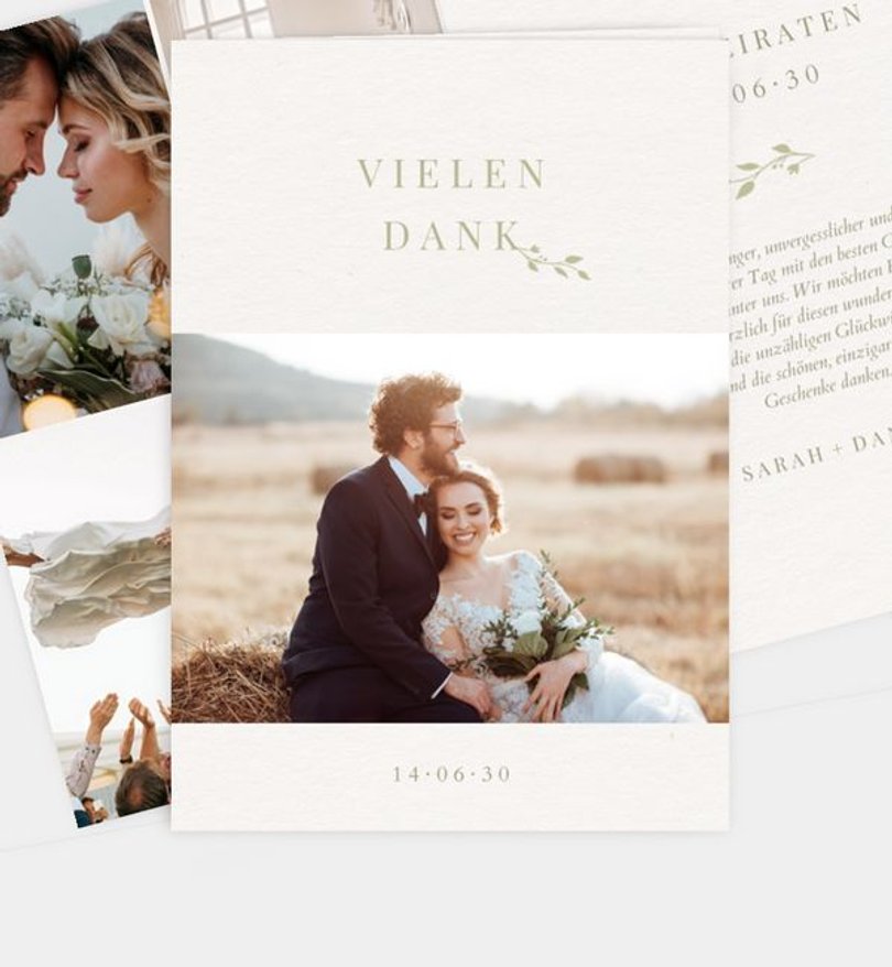 Dankeskarte Hochzeit Zarter Zweig