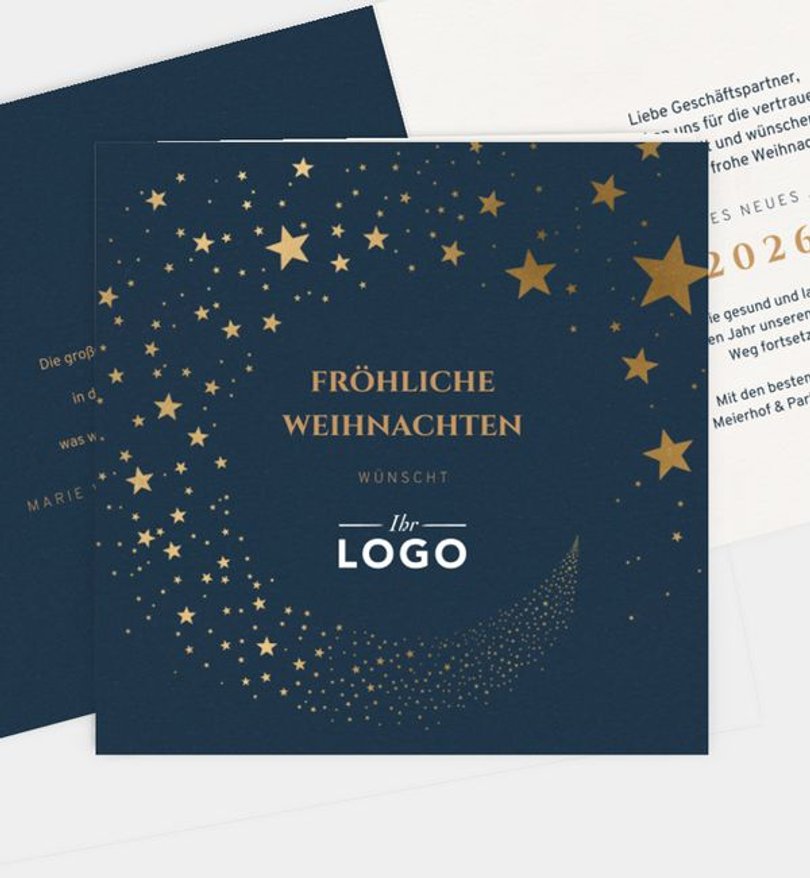 Weihnachtskarte Weihnachten geschäftlich Sternschweif