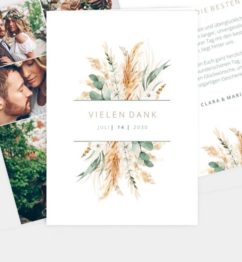 Dankeskarte Hochzeit Boho Wedding