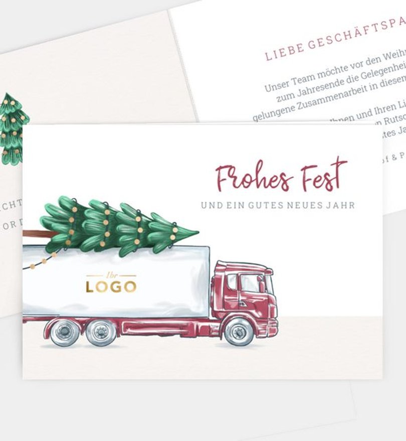 Weihnachtskarte Weihnachten geschäftlich Weihnachtstruck