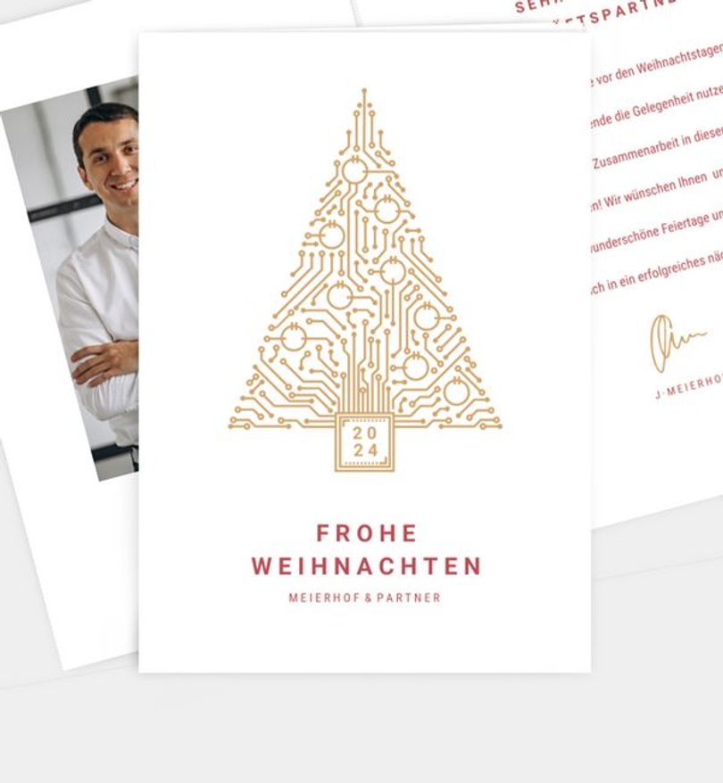 Weihnachtskarte Weihnachten geschäftlich Circuit Tree