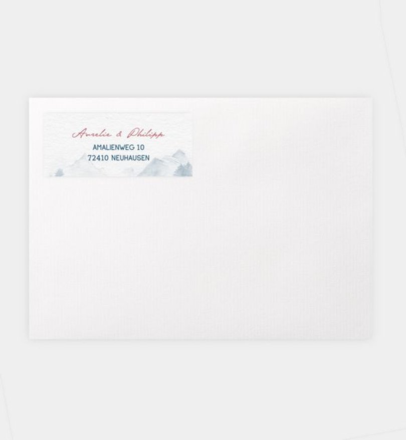 Absenderaufkleber Hochzeit Berge