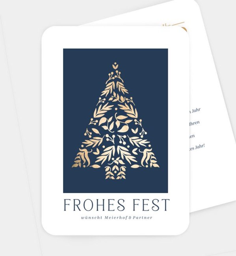 Weihnachtskarte Weihnachten geschäftlich Elegant Foilage