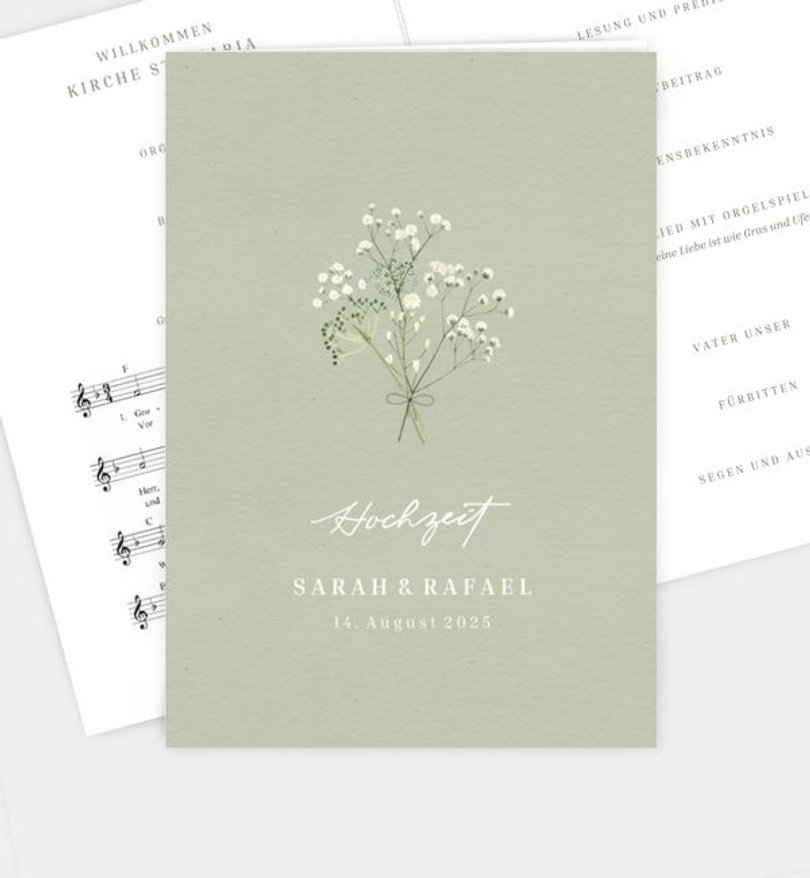 Kirchenheft Hochzeit Schleierkraut