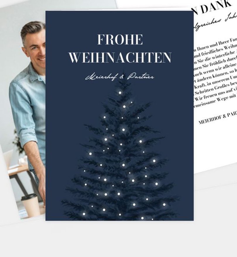 Weihnachtskarte Weihnachten geschäftlich Blue Tree