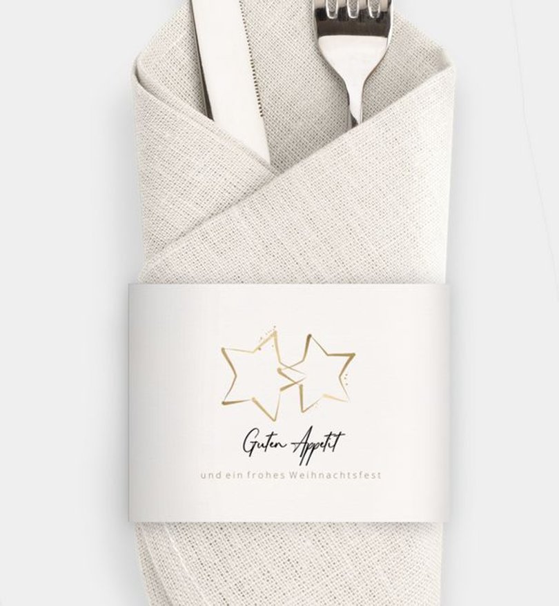 Besteck Servietten-Zubehör Weihnachten Sterne