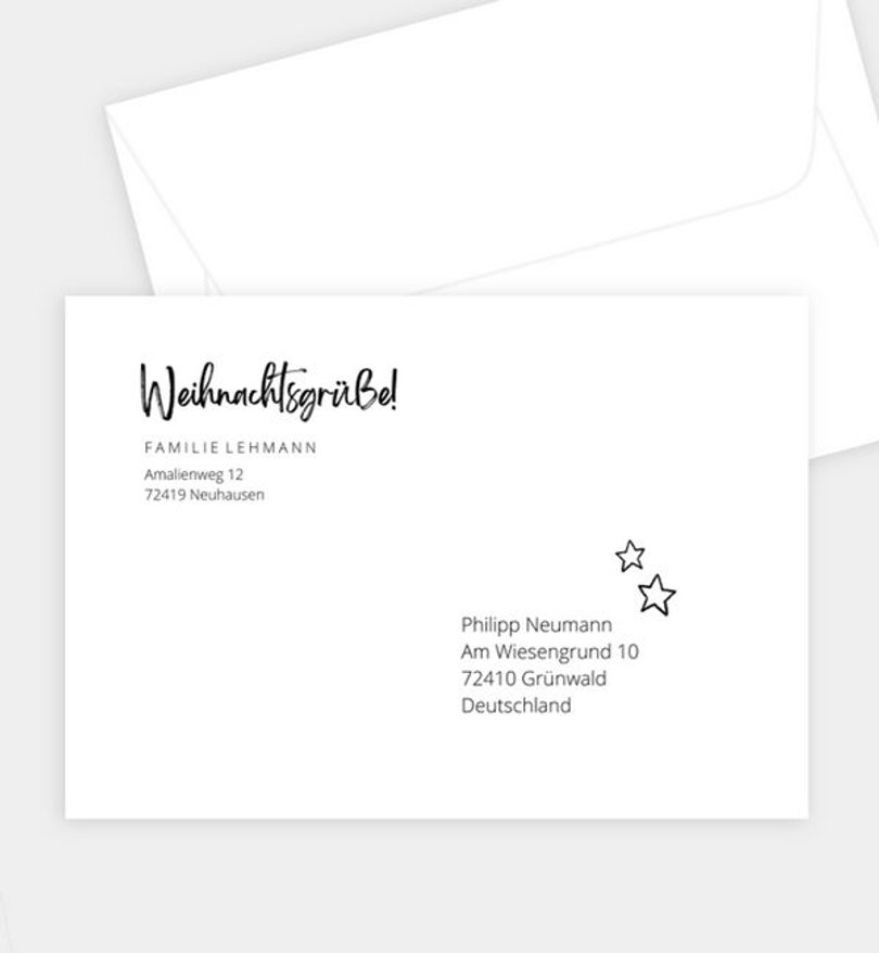 Briefumschlag Weihnachten Handwritten