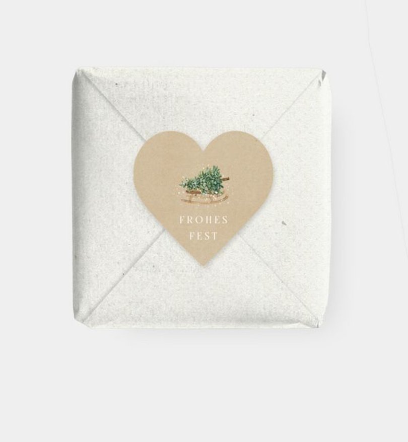 Geschenkaufkleber Weihnachten Schneefall · Vintage