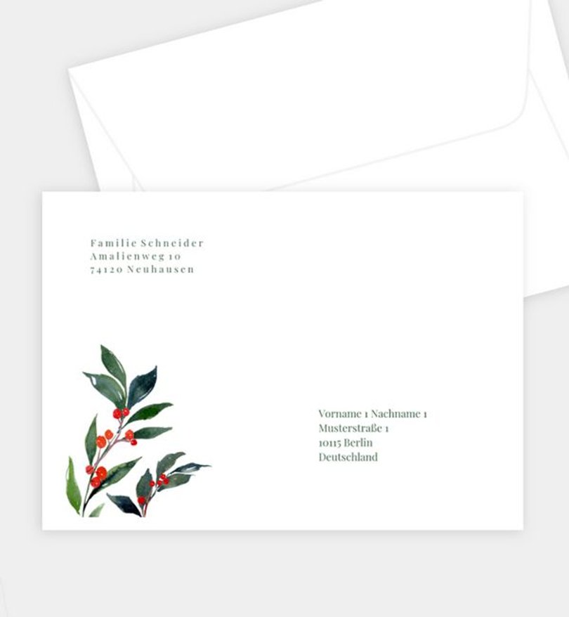Briefumschlag Weihnachten Simple Green