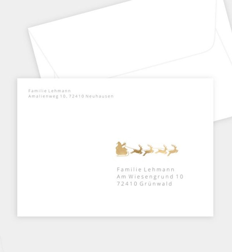 Briefumschlag Weihnachten Golden reindeer