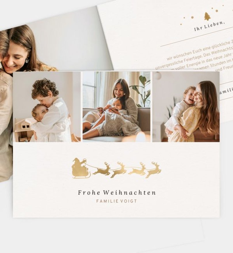 Weihnachtskarte Weihnachten/Privat Golden reindeer