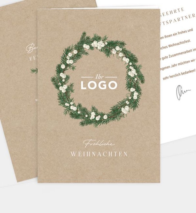 Weihnachtskarte Weihnachten geschäftlich Winter Wreath