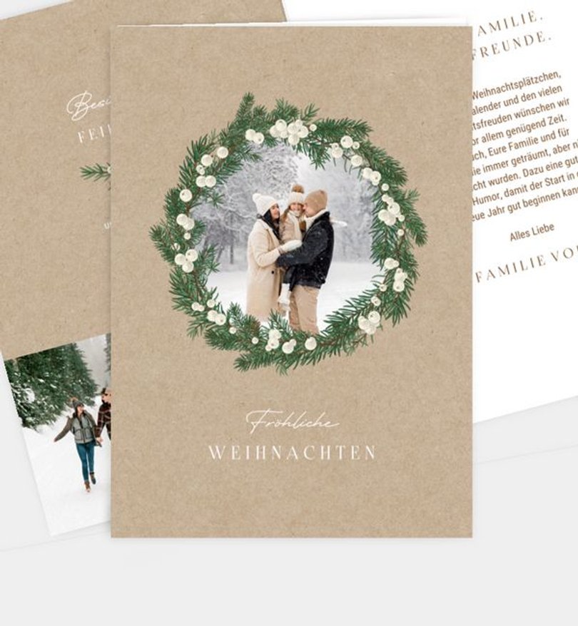 Weihnachtskarte Weihnachten/Privat Winter Wreath