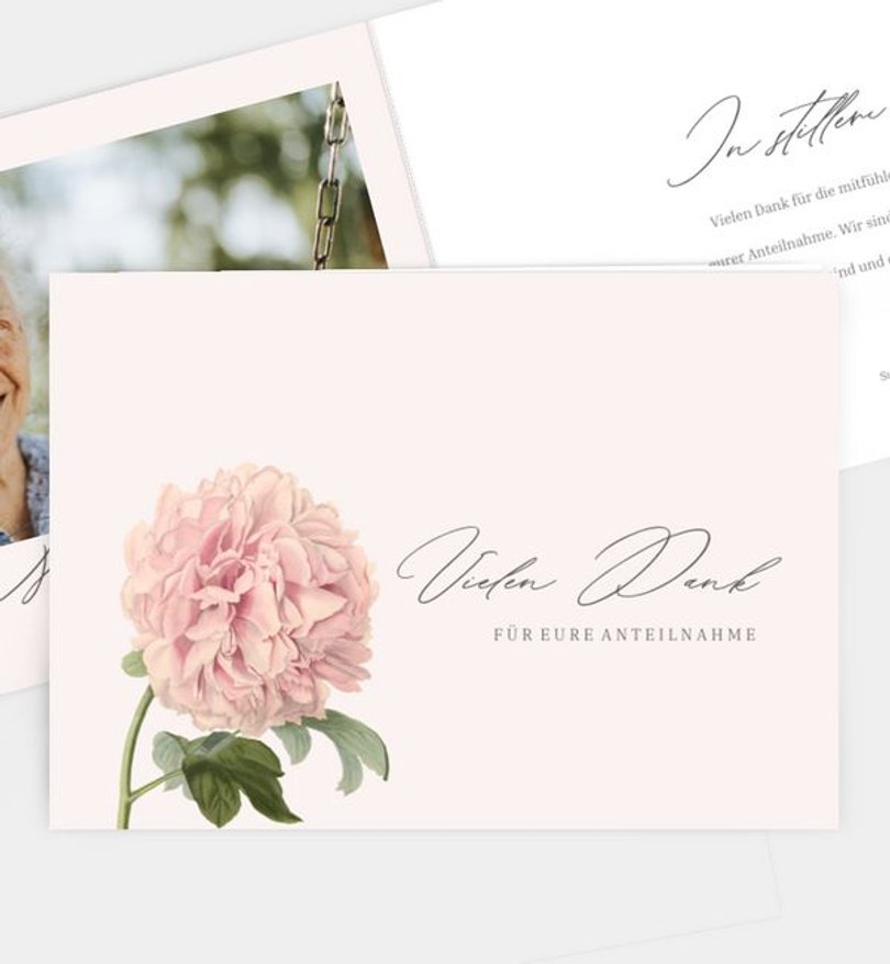 Dankeskarte Trauer Timeless Rose