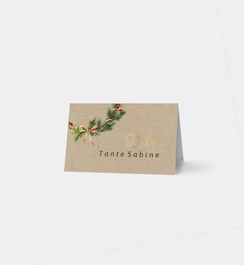 Tischkarte Weihnachten Willkommen Weihnachtszeit