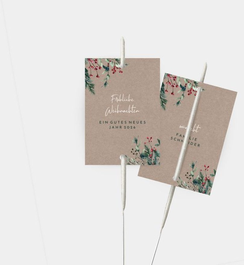 Wunderkerzenetikett Weihnachten Crafty green · Vintage