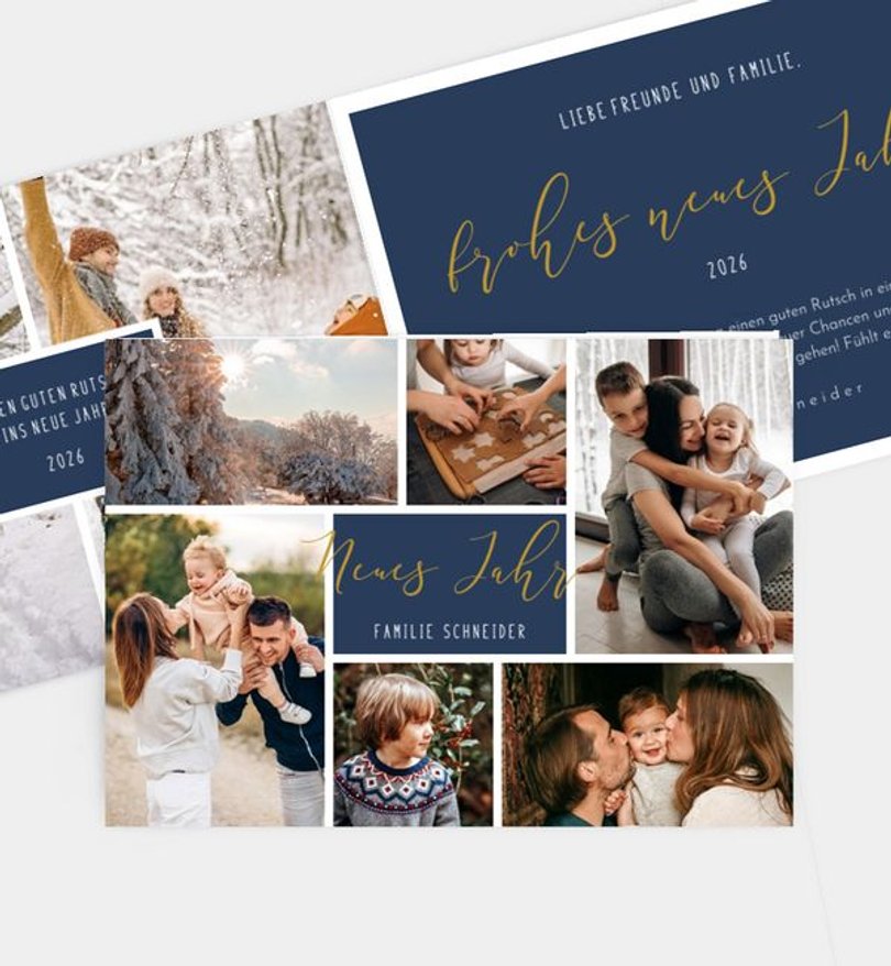 Neujahrskarte Weihnachten Einzelstück